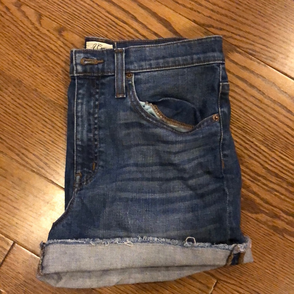 J crew 3” denim high waisted shorts